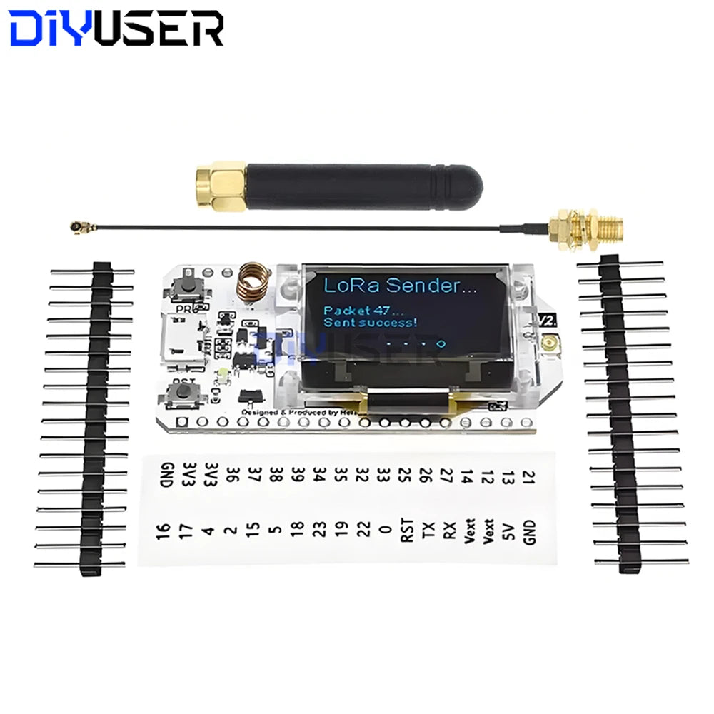 SX1276 LoRa ESP32 Development Board with 0.96 Inch Blue OLED, WiFi Bluetooth 868MHz 915MHz for IoT Projects