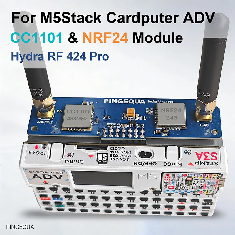 M5Stack Cardputer ADV RF Module 2-in-1, NRF24 & CC1101 Dual-Band Board, Enhanced Antenna Design, Stable 2.4G/433M Signal