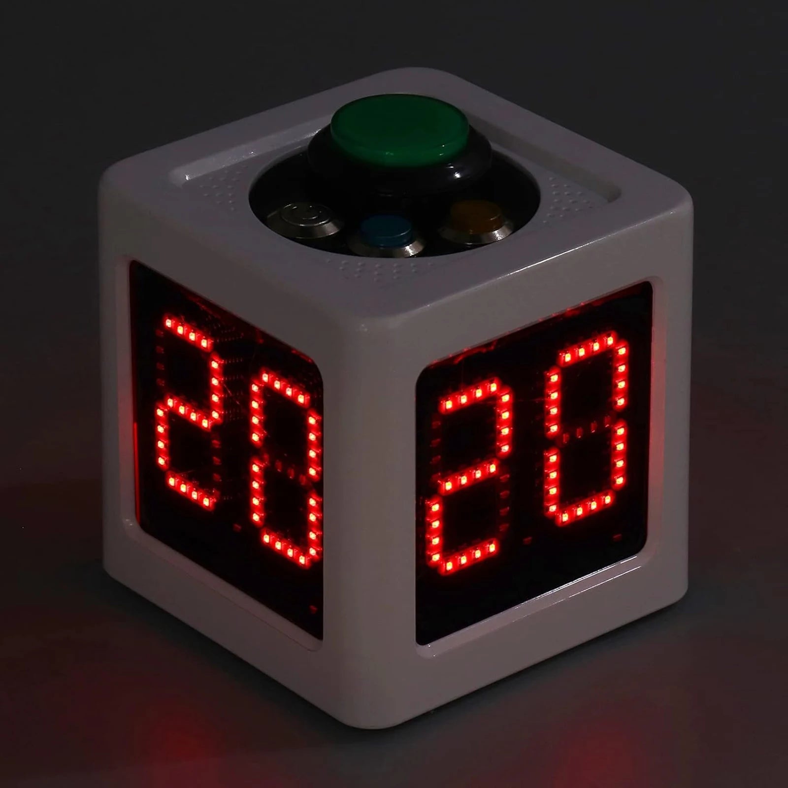 Poker Shot Clock with 1.4in Display 4 Sides Cube Timer 5-Level Brightness No Battery for Poker Casino Chess Tournament