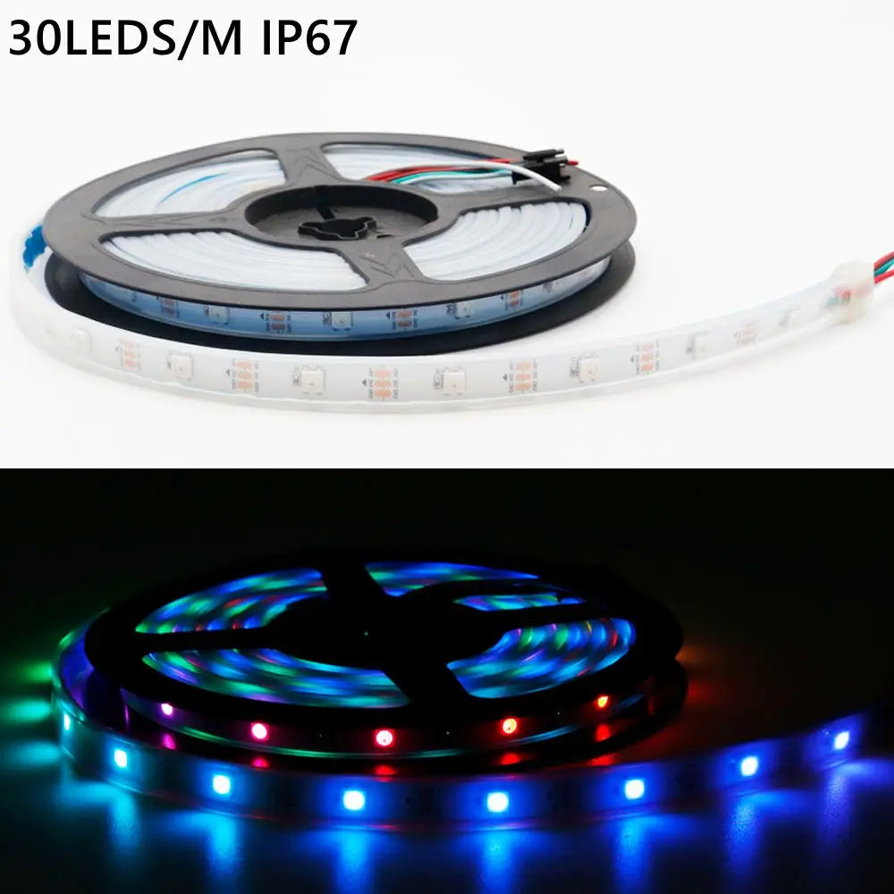 WS2812B Individually Addressable Led Strip light WS2812 5050 RGB Smart Pixels Led Light 30/60/74/96/144leds/m IP30/65/67 DC5V