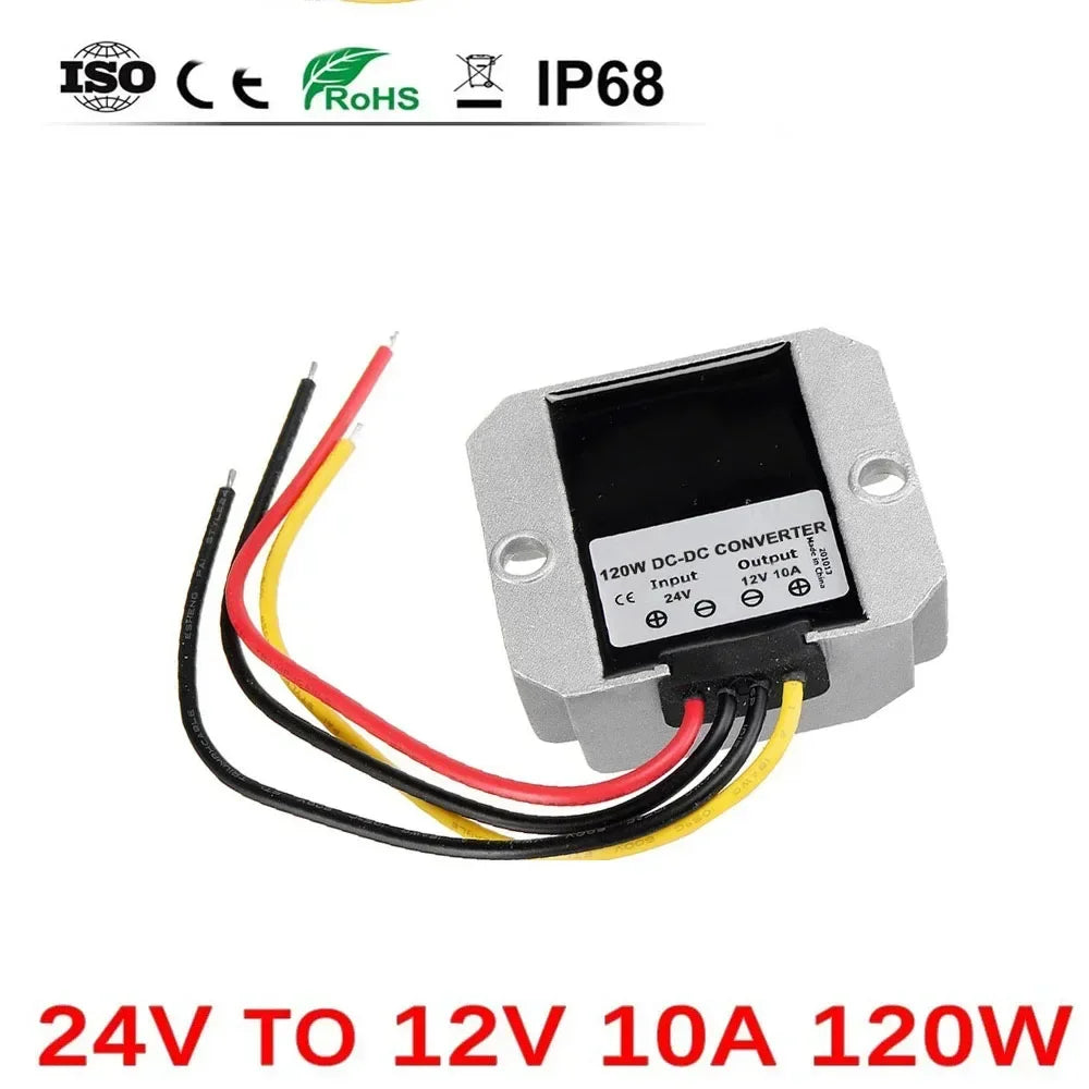24V to 12V 5A 10A 20A Reliable DC Power Converter Step Down Voltage Regulator 24 Volt to 12 Volt Buck Module for Cars Solar