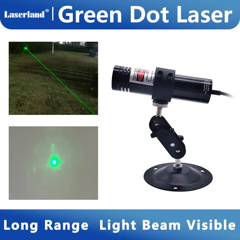 Long Range Light Beam Visible 520nm Green Dot Laser Module Diode Locator Focusable for Tunnel