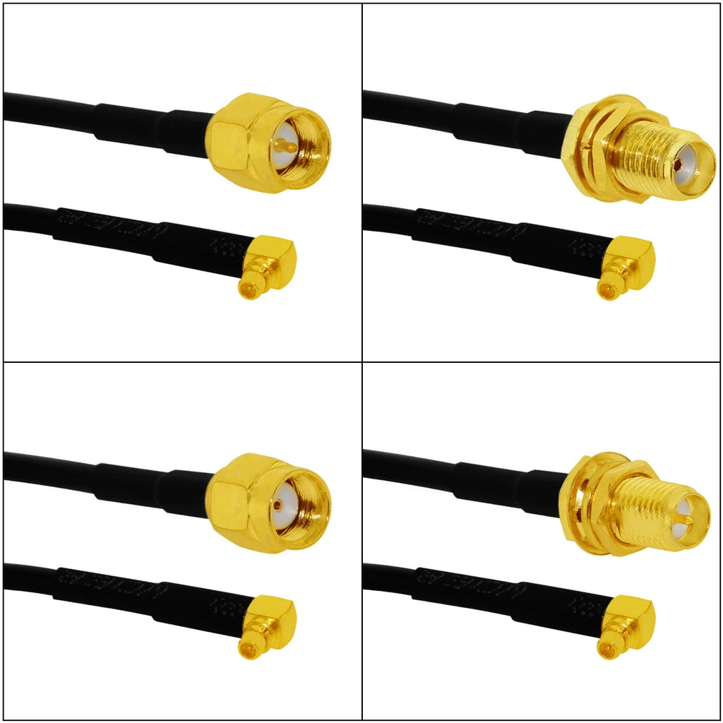 New SMA Male Female Jack  Nut  /RP SMA Switch MCX/MMCX  Male Plug Right Angle Pigtail Cable RG174 Wireless Modem Extension