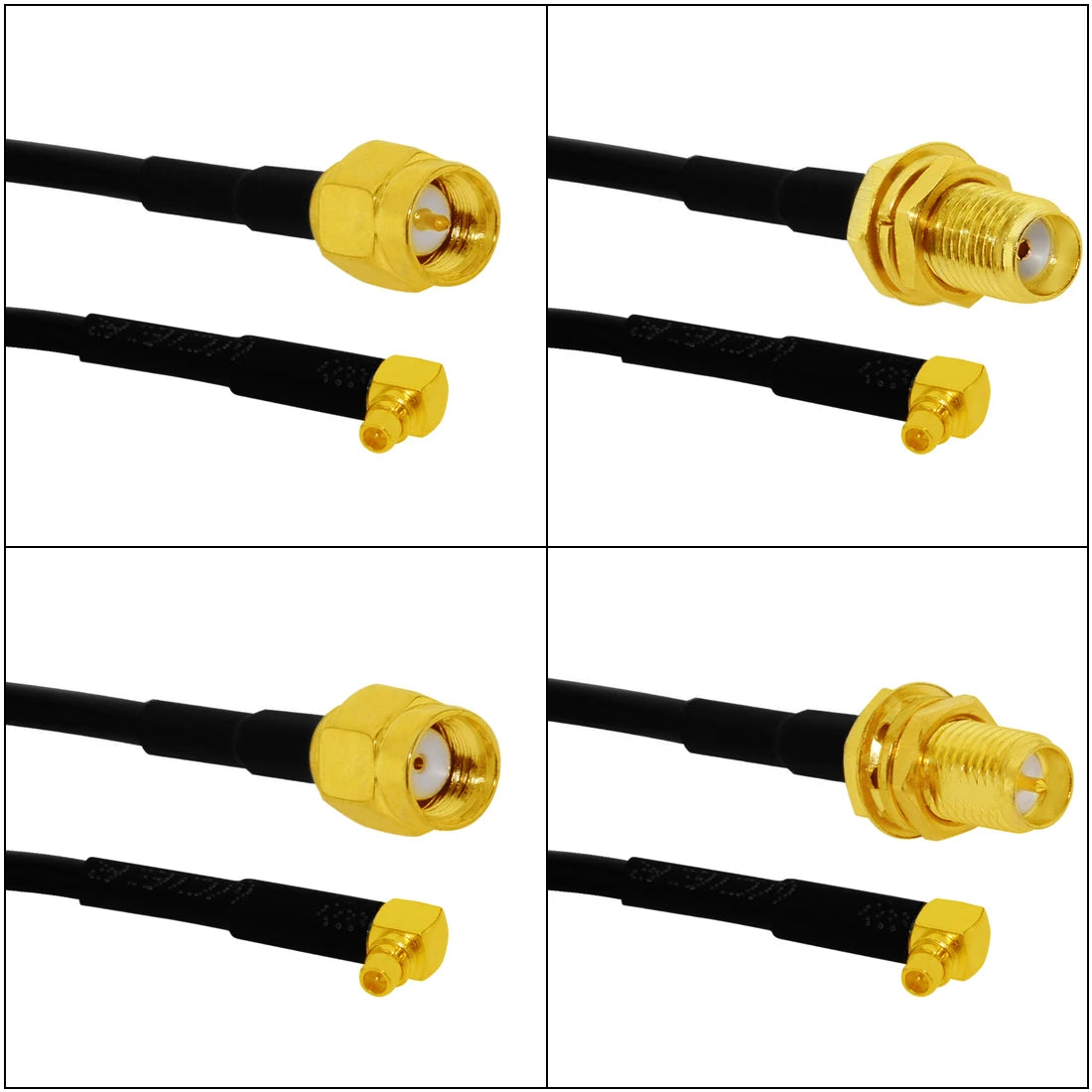 New SMA Male Female Jack  Nut  /RP SMA Switch MCX/MMCX  Male Plug Right Angle Pigtail Cable RG174 Wireless Modem Extension