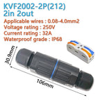 IP68 waterproof cable connector quick connection KVSF-15 2 in 2 out 2/3/4/5 pin Electrical Terminal Adapter Wire Connector