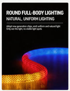 360 Glow Round RGB Neon LED Woven Strip Light 24key Bluetooth APP Remote Control 5V USB WS2812B Music Sync Waterproof Rope Decor