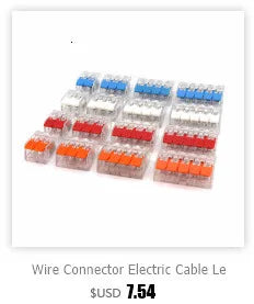Mini Wire Electrical Connector Boxed 222 LED Strip Lighting Quick Connectors Universal Compact Conductor Push-in Terminal Blocks