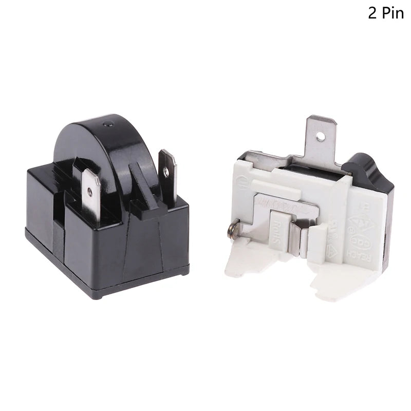 Refrigerator Compressor PTC Start Relay Refrigerator Starter Overload Protector 1/2 Pin 15 Ohm 1/6H Replacement Protector
