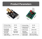 1-5pcs KY-008 650nm Laser Transmitter Module with Laser Sensor Module Non-Modulator Tube Laser Receiver Module Kit for Arduino