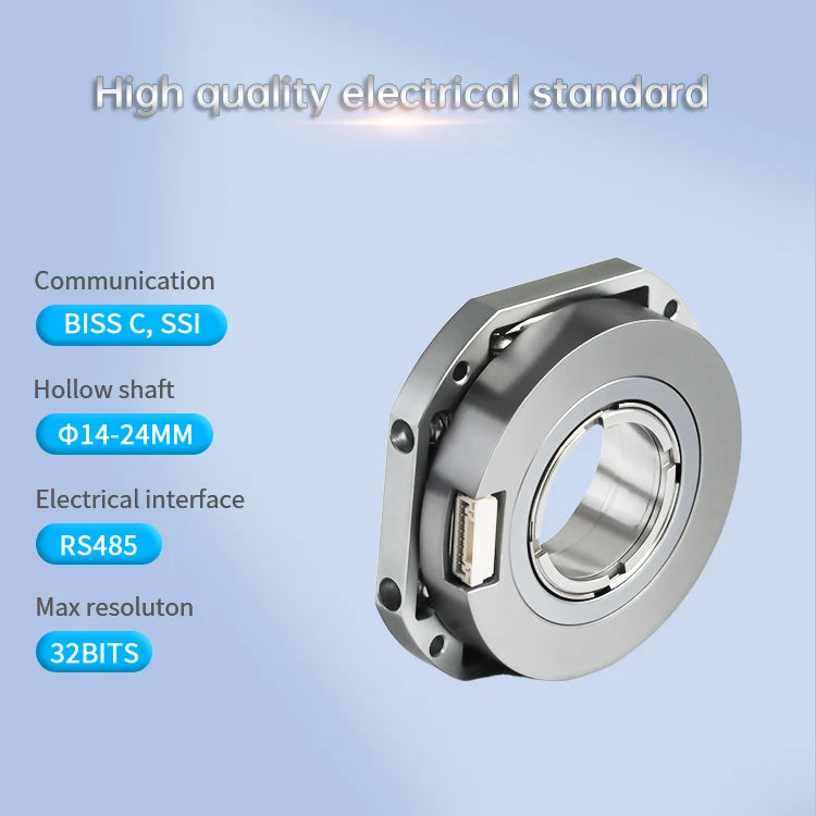 Hengxiang 14/15/19/20/24mm Hollow Shaft Absolute Rotary Encoder Single Turn 17-24 Bit IP50 Protection 6000min-1 Response