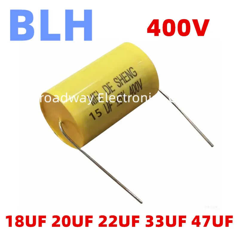5PCS Non-polar Axial Audio Frequency Capacitor 400V 18UF 20UF 22UF 33UF 47UF