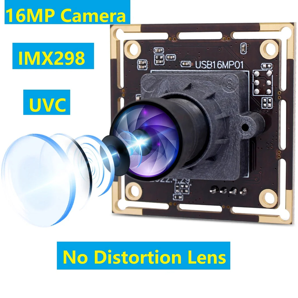 ELP 16MP Mini Webcam IMX298 Color Sensor HD USB Camera Module 4656x3496 Embedded Camera for PC Laptop Computer