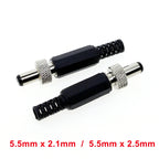 2-10PCS 5.5MMx2.1MM/2.5mm Screw Locking DC Power Connector Female Plug & Metal Panel Mount Socket Locable Secure Standard Plug