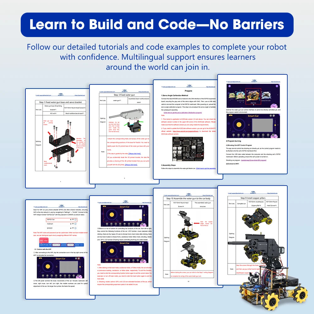 ACEBOTT ESP32 Programmable Robot Car Kit for Arduino Smart Robot Car Set for Learning Education Kits Stem Toys