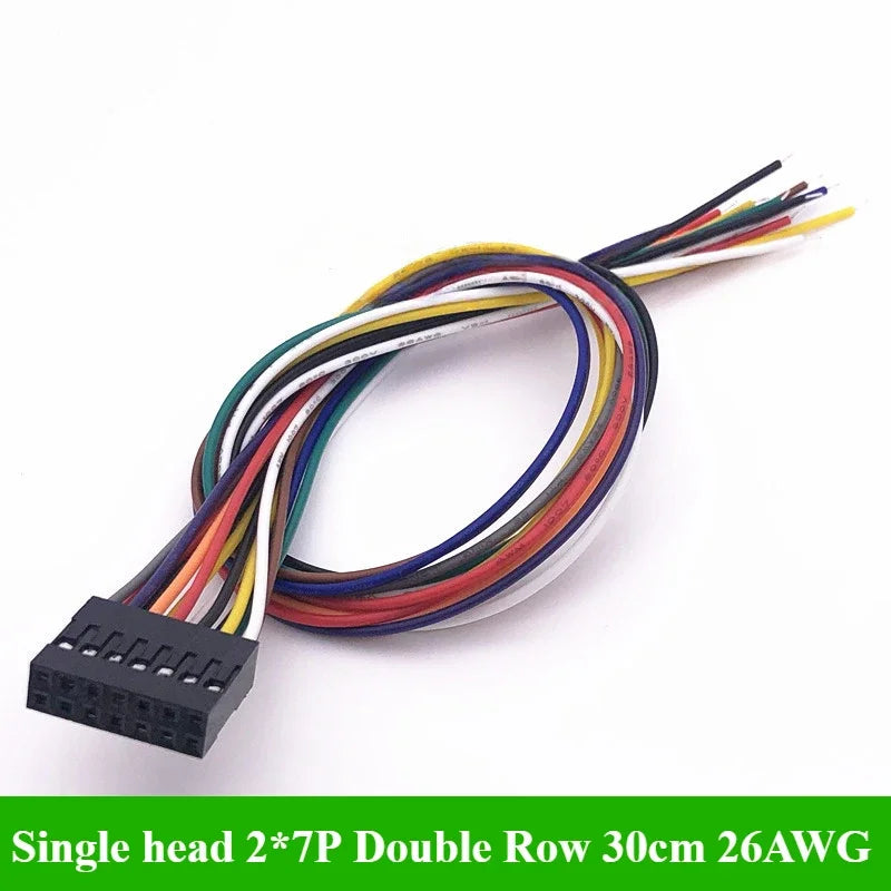 2.54MM Double Row DUPONT LINE Connector Plug With Wire Jumper Cable 30CM 26AWG 2*2/3/4/5/6/7/8/10 PIN Female Single/Double Head