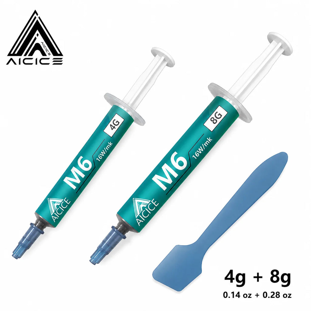 AICICE M4 M6 Performance Thermal Grease 11.8‑16W/mK Non‑Conductive Silicone Paste 1.5/4/8g For CPU GPU Laptop Desktop Heatsink