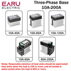 1Pcs 10A-200A New Single Phase Three Phase Solid State Relay Module Heat Sink SSR DA AA DD Aluminum Fins Radiator Din Rail Mount