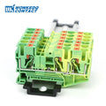 PT6-TW-PE Push-in Ground Terminals 6mm 1-in 2-out Din Rail Terminal Block Earthing Cable Connector Electrical PT 6-TWIN-PE