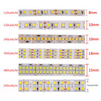 12V 24V LED Strip SMD 2835 Flexible LED Tape 5M 120 240 480Leds/m Waterproof Ribbon Diode Room Decor Warm Natural Cool White