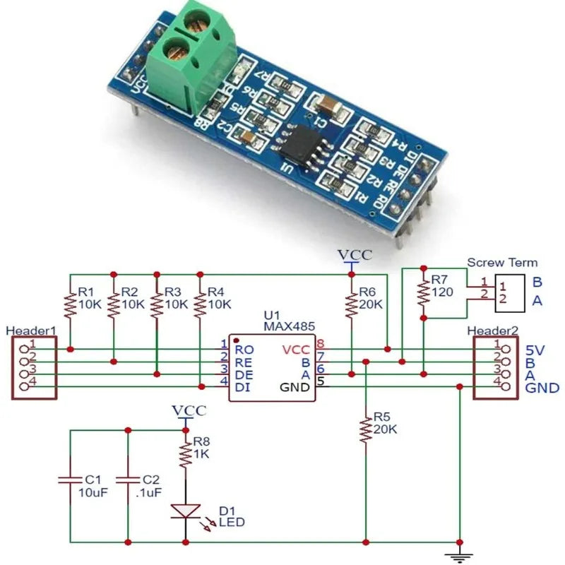 5/10pcs MAX485 Module RS-485 TTL Turn To RS485 MAX485CSA Converter For Arduino Microcontroller MCU Development Accessories