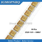 10pcs A B C D Type Tantalum Capacitor 100UF 0.22UF 1UF 4.7UF 10UF 22UF 33UF 47UF 6.3V 10V 16V 25V 35V 50V 3216 3528 6032 7343