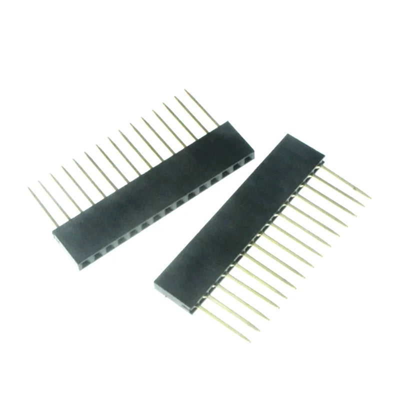 10pcs 2.54mm PC104 Industrial Square Pin Single Row 1X6P/8P/10P/40P Straight PH11mm Pin L12mm Gold PCB Female Header Connector