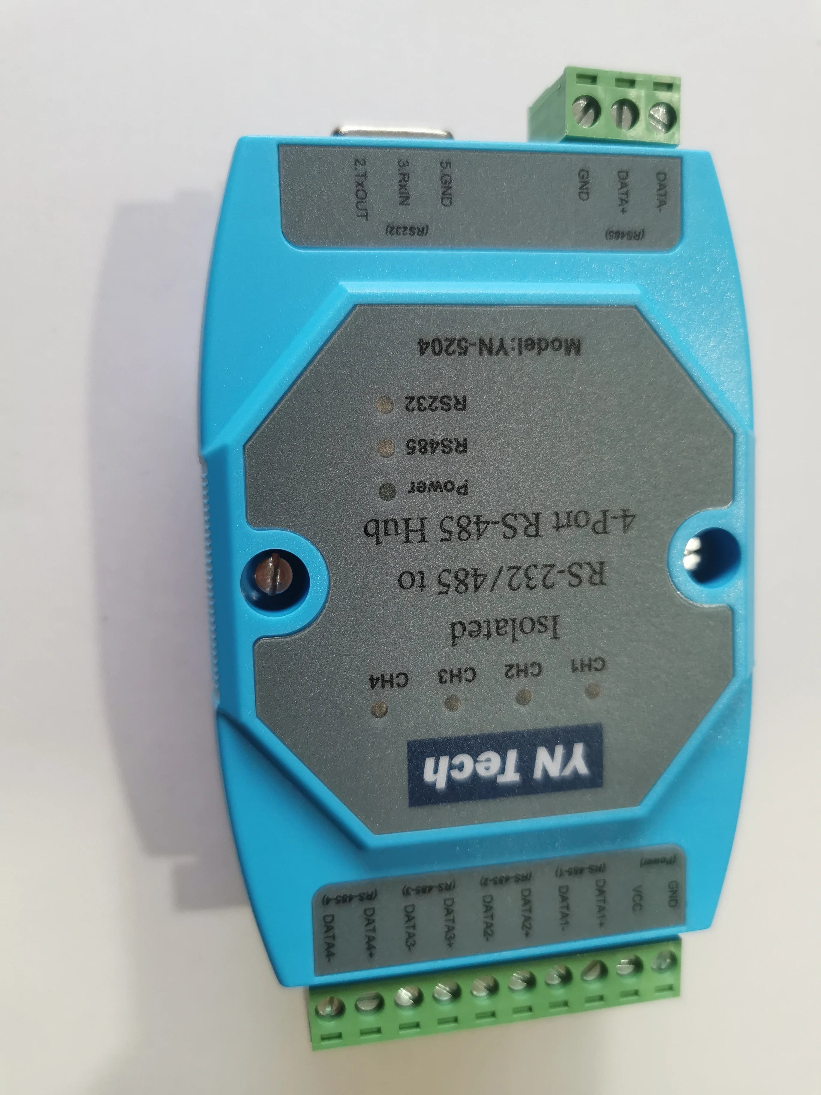 Isolated RS232 RS485 to 4 Ports RS-485 Hub Repeater Lightning Protection