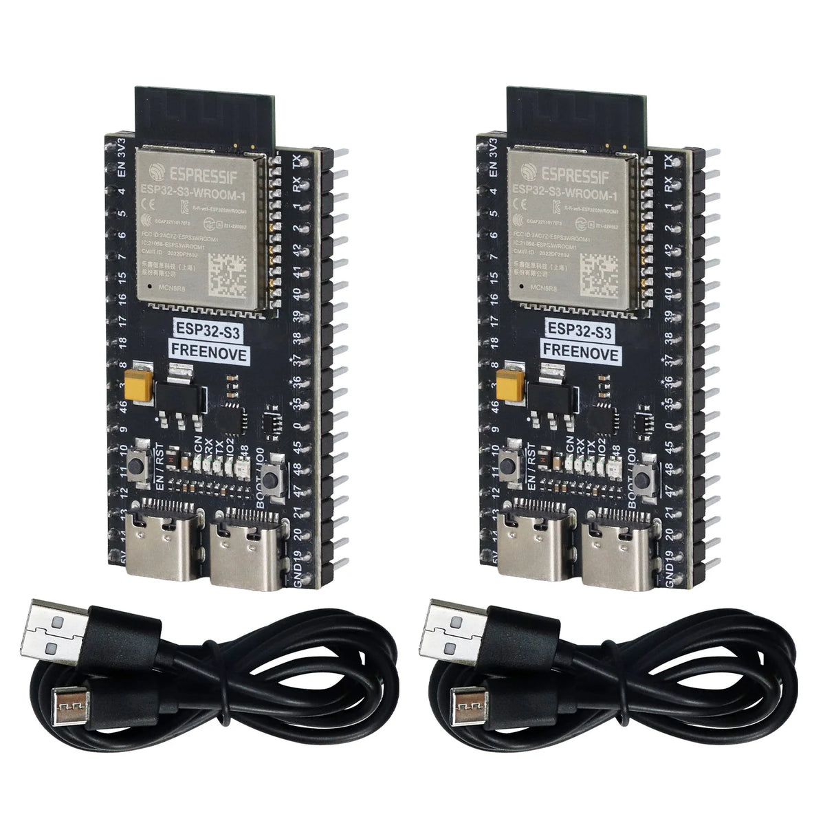 Freenove ESP32 ESP32-S3 Development Board Kit, USB-OTG WiFi+BT, 240 MHz 32-bit Dual-core, Python C, Example Projects Tutorial
