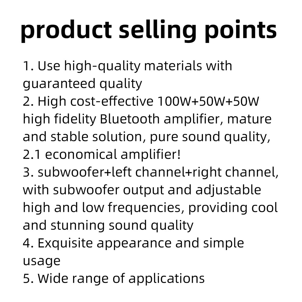 MT21 2.1 Channel Bluetooth 5.0 Digital Amplifier Module 100W+50W+50W Subwoofer Audio Board Treble Bass Adjustment AUX Input for Speaker DIY