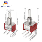 Vertical Right Angle 2/3/10A 125/250V AV 3/6Pins 2/3Position SPDT PCB Mount Toggle Switch ON-OFF-ON Rocker Switche ON-ON