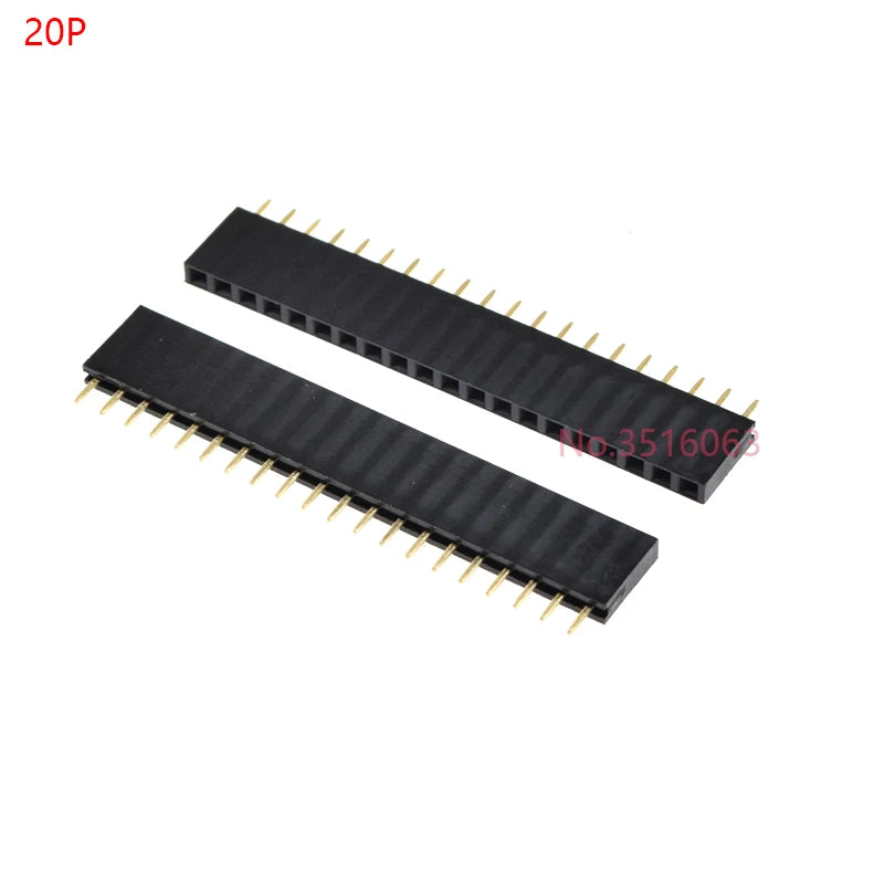 10PCS 2/3/4/5/6/7/8/10/12/16/20/40 Pin Single Row Straight Pin Female Header 2.54MM Pitch Connector Socket 2P/3P/4P/16P/20P/40P