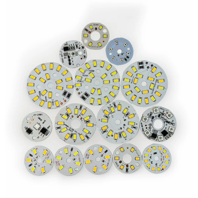 3/5/10PCS Round LED Light Board DC 5V 3W Low Voltage 5730 2835 SMD LEDs 3000K Warm or White 6000K Dimmable Bulb Lamp Panel