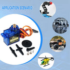 TS90MD 9g Micro Servo Motor Metal Gear Simulation Steering Gear 90/180/270/360 Degree Mini Servo for RC Planes