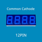 LoCNService 30PCS 0.56Inch Digital Tube LED Display 4 Bit Red Yellow Green Blue White Common Anode / Cathode 7 Segment 0.56 inch