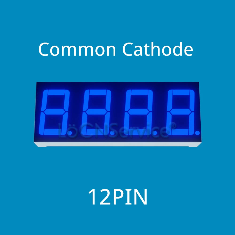LoCNService 30PCS 0.56Inch Digital Tube LED Display 4 Bit Red Yellow Green Blue White Common Anode / Cathode 7 Segment 0.56 inch