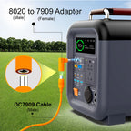 DC 7909 Female to DC 8020 Male Adapter, 90 Degree Right Angle Solar Panel Connector Adaptor Compatible