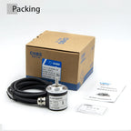 AUCHTEL 38mm Incremental Rotary Encoder 6mm D Shaft Optical Switch AB Z Phases 10-1024-3600 PPR 5-24VDC