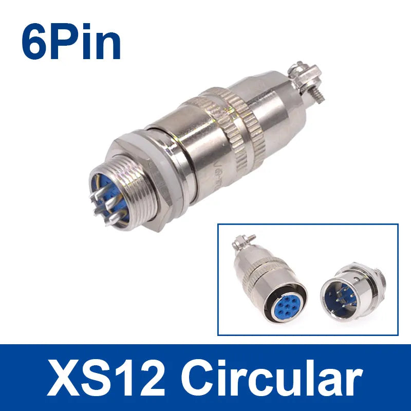 1PCS XS12 Connector 12mm Quick Push-Pull Circular Square Socket 2pin3pin4pin5pin6pin7pin 3A 400v Male and Female Plug