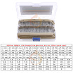 1/8W 1/4W 1/2W 1W 2W 3W 5W  5% 0 Ohm-10m ohm Carbon Film Resistor Assorted Kit With box 1K 2K 5.1K 10K 47K 100K 220K 470K 3M 10M