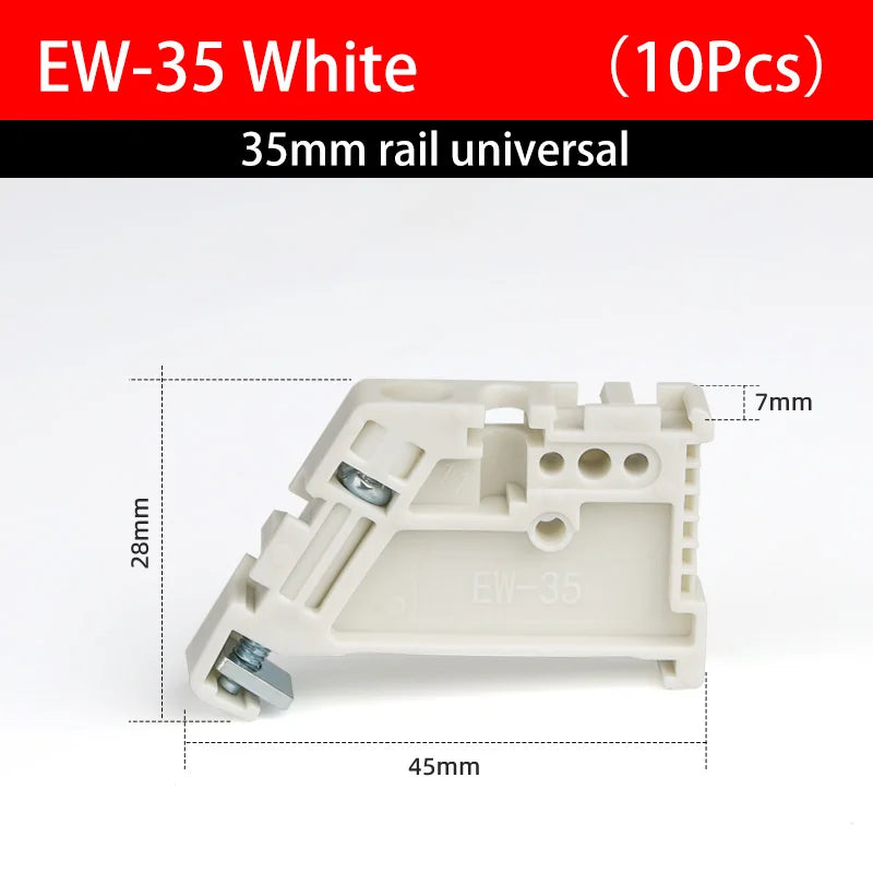 10Pcs End Stop Bracket E/UK E/UK2 EW35 WKF35 DIN 35mm Rail Terminal Block Fixed Plastic/Metal Zinc Plated Universal