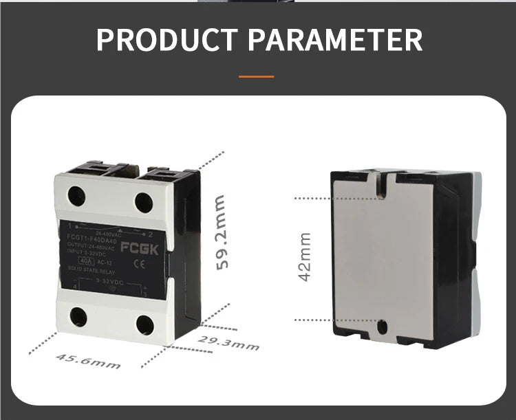 10A SSR 25A Solid State Relay 40A Output 3-32VDC 24-480VAC 220V Single Phase DC TO AC 40A Relay SSR HeatSink SSR 40DA
