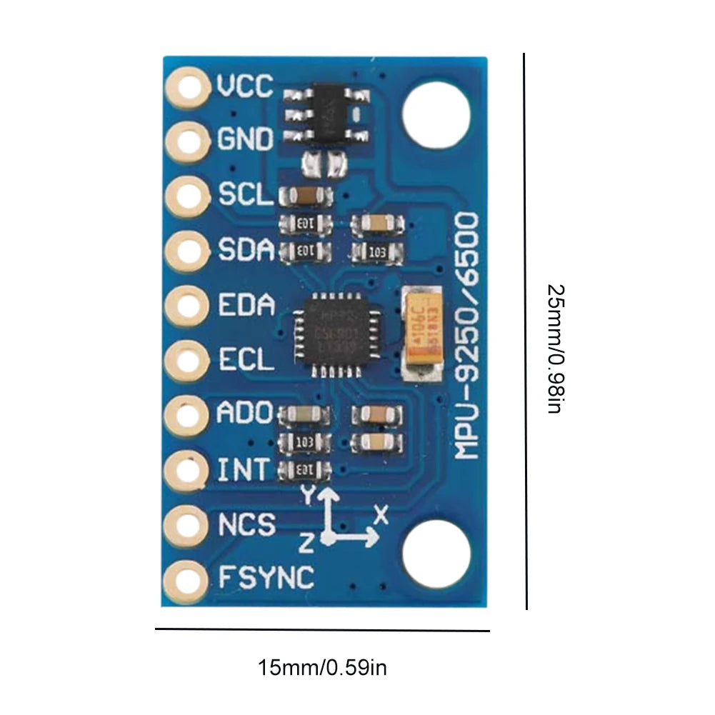 GY-9250 MPU9250 9-axis/9-axis Attitude Sensor Board Module IIC/SPI Gyro+Accelerator+Magnetometer Measurement Sensor Module 3-5V