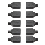 10Pcs USB Type A Connector Male Female 4 Pin Plug Socket With Black White Plastic Cover USB 2.0 Type-A Soldering DIY Kits