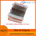 3.3V-30V 14Values*10pcs=140pcs 1W Zener Diode Kit 1N4728A 1N4732A 1N4733A 1N4735A 1N4736A 1N4738A 1N4740A 1N4742A 1N4744A 1N4745