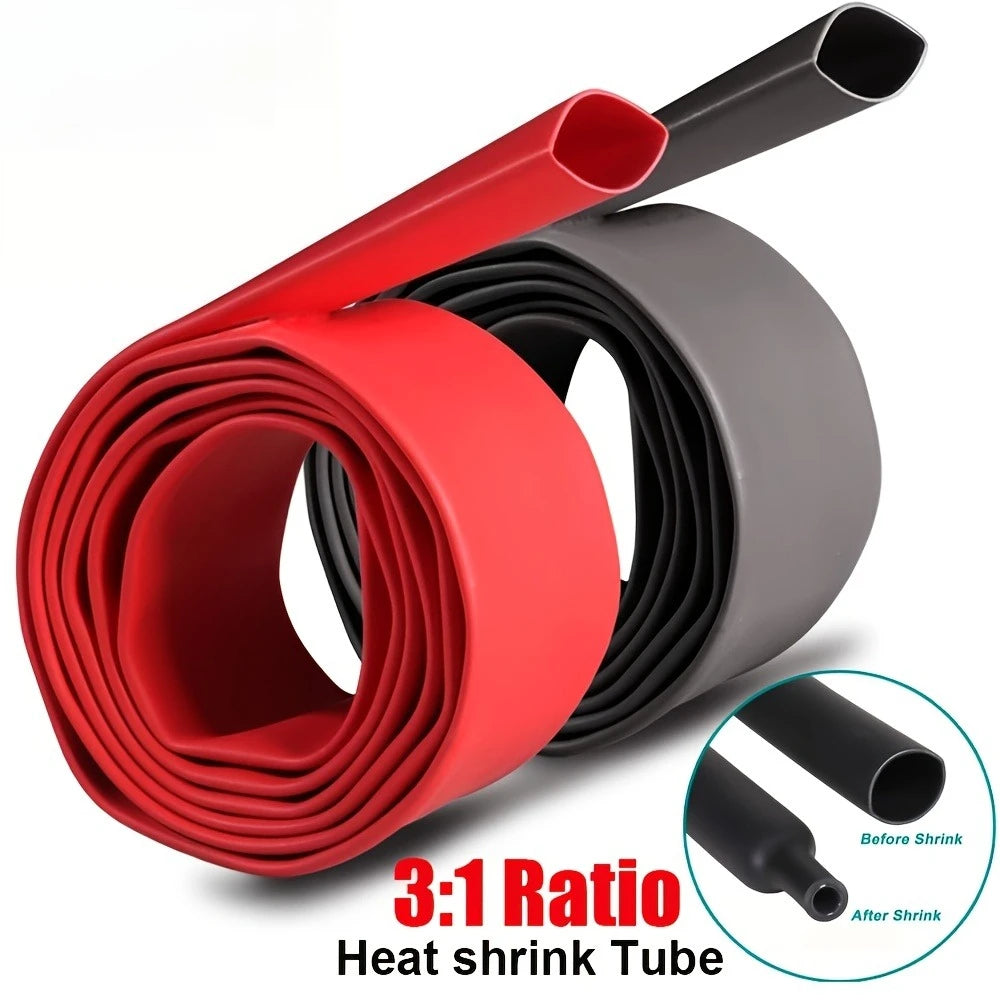 8ft/ 2.4m Length Heat Shrink Tubing Kit, 3:1 Ratio Marine Heat Shrink, Large Marine Dual Wall Adhesive Shrinkable Wire Wrap Tube