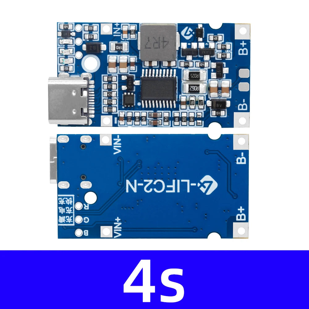 Type-C USB 2S 3S 4S  BMS 4.5V-15V 18W 2A Lithium Battery Charging Module Support QC Fast Charge With Temperature Protection