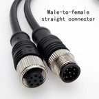 M12 Cable Connector Male and Female Circular Shield 2 3 4 5 6 7 8 9 12 17 Pin PVC PUR Straight Angle Mold OEM Waterproof