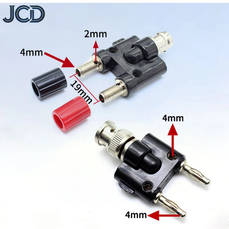 1PCS BNC to Banana Adapter BNC To Two Dual 4mm Banana Male Plug & Female Jack RF Coaxial Connector 3Way Splitter Test Converter