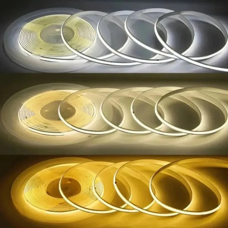 320Leds/M 8mm COB LED Strip DC 12V 24V Flexible High Bright Tape LED Light Bar Ice Blue White Red Green Pink Yellow LED Lighting