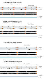 FCOB SPI RGB IC LED Light Strip WS2811 Addressable 720 630 LEDs Dream Color DC12V 24V WS2812B High Flexible FOB COB Lights